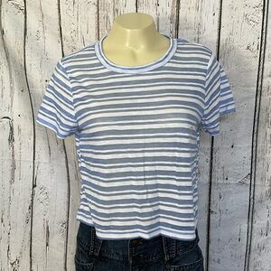Aeropostale Original Brand Blue Striped Semi Sheer Crop Top Sz Small NWT